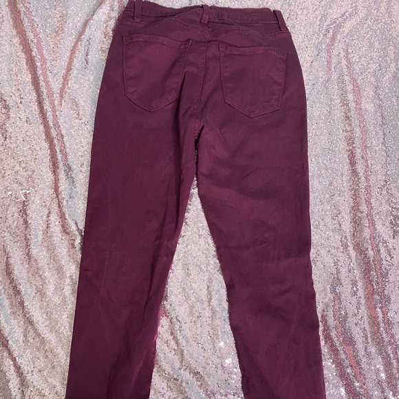 Fashion Nova High Waisted Burgundy Jeans - Picture 3 of 3